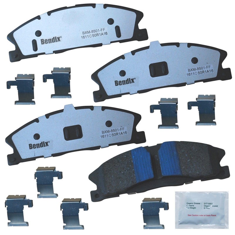 Bendix Fleet Metlok PBD1611C Semi-Metallic Front Brake Pads for Ford Explorer 2019-2014,Flex 2016,Flex 2019-2018,Police Interceptor Utility 2019-2016,Taurus 2019-2017,Lincoln MKS 2016,MKT 2019-2016